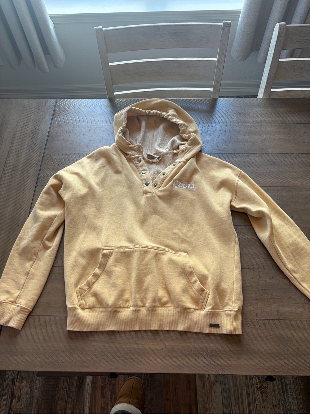 Coors Womens Hooded Pullover in Mustard Yellow